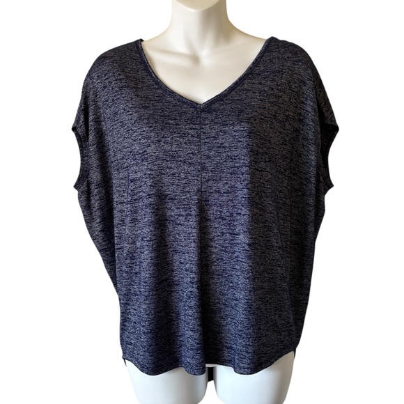 White House Black Market blue heathered boxy top size S - Picture 1 of 11